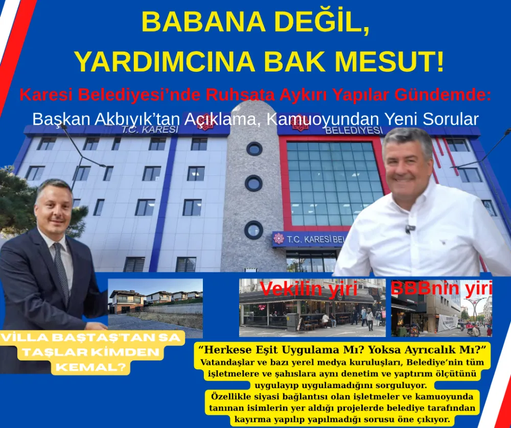 BABANA DEĞİL,  YARDIMCINA BAK MESUT!