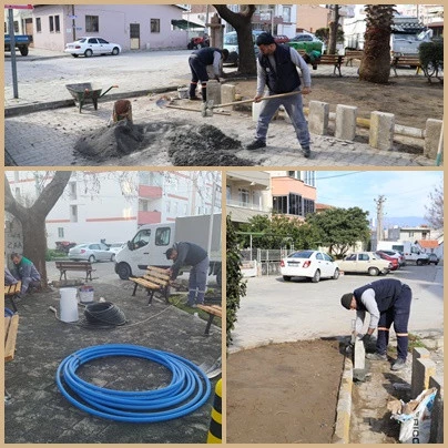 Burhaniye’de Yeşil Alanlar Yenileniyor